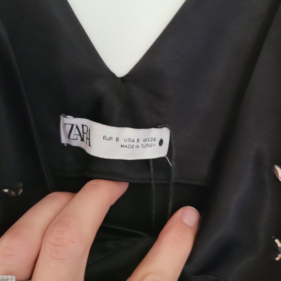 Zara Jewel Trim Mini Slip Dress Sz Small - Picture 3 of 7